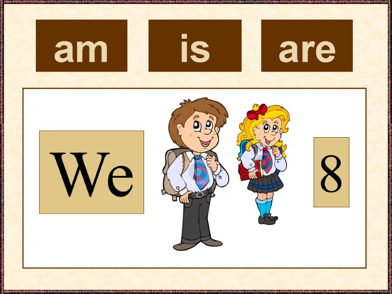 am  We 8 is  are